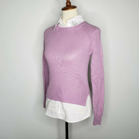 VERA WANG Princess Purple L/S Layered Look Top - Picture 3 of 7